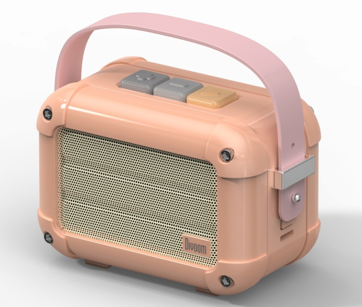 Blåtann-høyttaler, Divoom Macchiato rosa, TWS, 6W